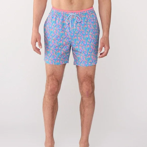 Chubbies The Spades Blue Floral Swim Trunks - Picture 1 of 9
